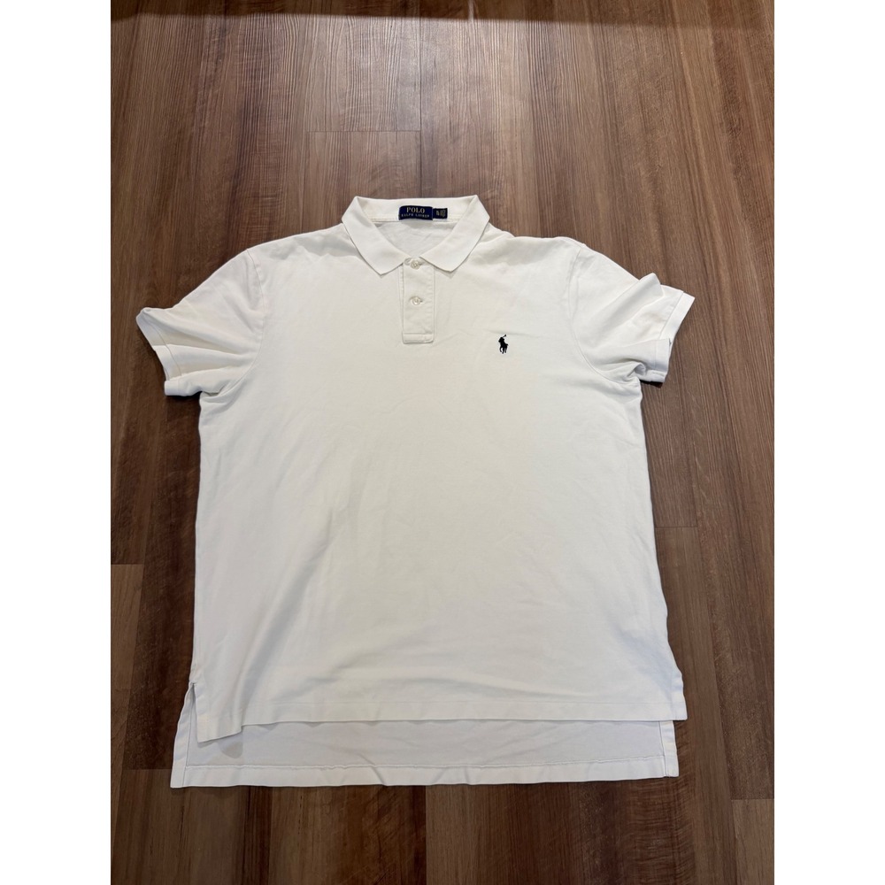 Polo Ralph Lauren Polo Shirt Mens XL White Short Sleeve Pique Pony Logo